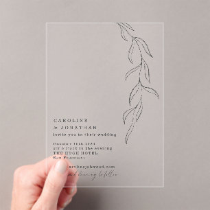Minimalistische schwarze Schreibmaschinen-Schrifta Acryleinladungen
