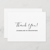 Minimalistische Schwarze Schrift Personalisierte H Dankeskarte (Vorne/Hinten)