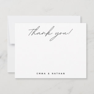 Minimalistische schwarze Schrift personalisierte H Dankeskarte