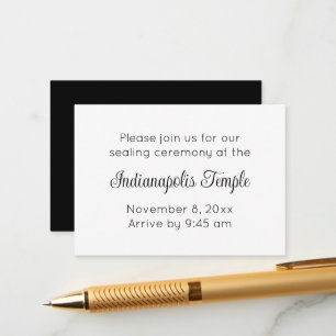 Minimalistische schwarze Schrift Tempelversiegelun Begleitkarte