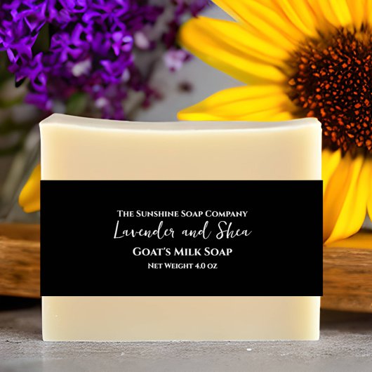 Minimalistische schwarze Seifenbauchband Einladungsbanderole