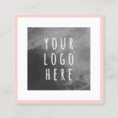 Minimalistische Schwarze Social Media Ihr Logo Quadratische Visitenkarte (Rückseite)