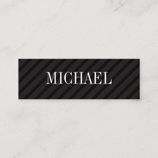 Minimalistische schwarze Streifen mit seriellem Sc Mini Visitenkarte (Vorderseite)