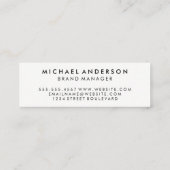 Minimalistische schwarze Streifen mit seriellem Sc Mini Visitenkarte (Rückseite)