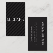 Minimalistische schwarze Streifen mit seriellem Sc Visitenkarte (Vorne/Hinten)