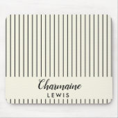 Minimalistische schwarze Streifen personalisiert Mousepad (Vorne)