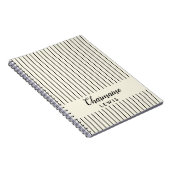 Minimalistische schwarze Streifen personalisiert Notizblock (Rechte Seite)