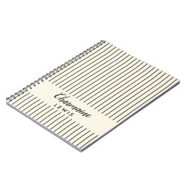 Minimalistische schwarze Streifen personalisiert Notizblock