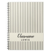 Minimalistische schwarze Streifen personalisiert Notizblock (Vorderseite)