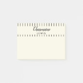 Minimalistische schwarze Streifen personalisiert Post-it Klebezettel (Vorderseite)