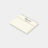 Minimalistische schwarze Streifen personalisiert Post-it Klebezettel (angewinkelt)