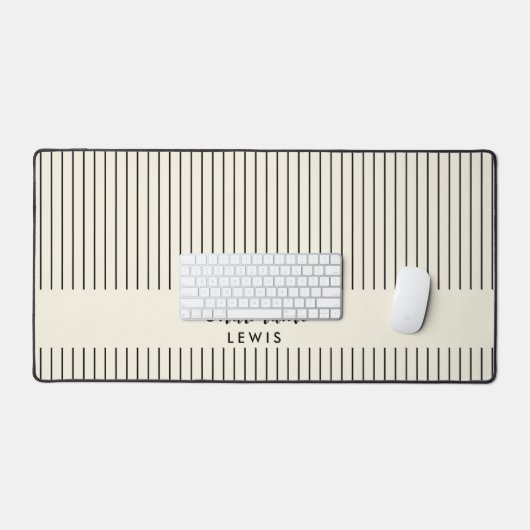 Minimalistische schwarze Streifen personalisiert Schreibtischunterlage (Tastatur & Maus)