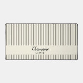 Minimalistische schwarze Streifen personalisiert Schreibtischunterlage (Vorderseite)