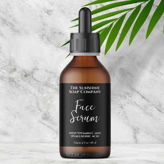 Minimalistische schwarze Tropfenflaschen-Etikette