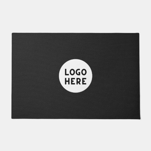 Minimalistische Schwarze Tür - Logo hinzufügen Fußmatte (Vorderseite)