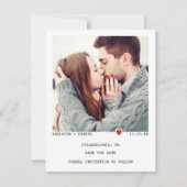 Minimalistische schwarze Typografie mit dem Foto " Save The Date (Vorderseite)