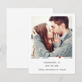 Minimalistische schwarze Typografie mit dem Foto " Save The Date (Vorne/Hinten)