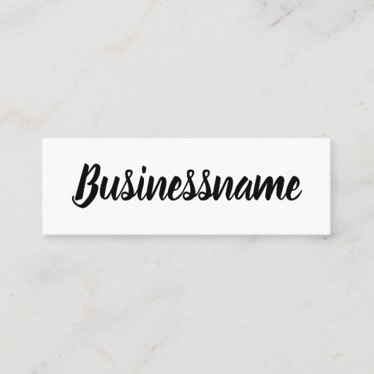 Minimalistische schwarze u. weiße trendy mini visitenkarte (Vorderseite)