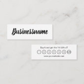 Minimalistische schwarze u. weiße trendy mini visitenkarte (Vorne/Hinten)