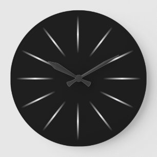 Minimalistische schwarze und silberne Wand-Uhr Große Wanduhr