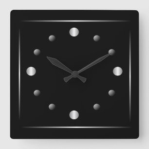 Minimalistische schwarze und silberne Wand-Uhr Quadratische Wanduhr