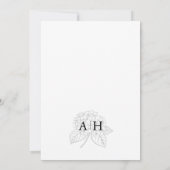 Minimalistische schwarze und weiße botanische Hoch Einladung (Rückseite)