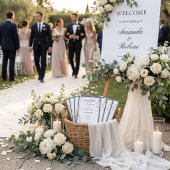 Minimalistische schwarze und weiße Hochzeit Programm