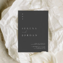 Minimalistische schwarze und weiße Hochzeitseinlad