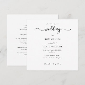 Minimalistische schwarze und weiße Hochzeitseinlad Save The Date
