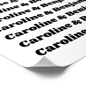 Minimalistische schwarze und weiße Retro-Doppelnam Poster (Ecke)