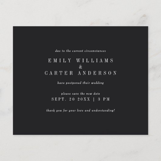 Minimalistische Schwarze Veränderung des Datums de (Rückseite)