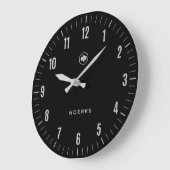 Minimalistische schwarze Wanduhr (Winkel)