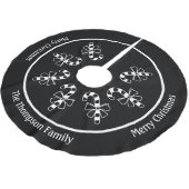 Minimalistische, schwarze, weiße Kantenchen mit Te Polyester Weihnachtsbaumdecke (Schrägansicht)