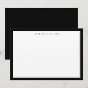 Minimalistische schwarze Zweirahmen-Name-Karte Mitteilungskarte