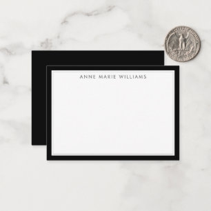 Minimalistische schwarze Zweirahmen-Name-Karte Mitteilungskarte