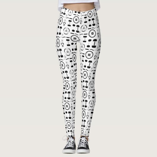 Minimalistische Schwarzgymnastikausrüstung Leggings (Vorderseite)