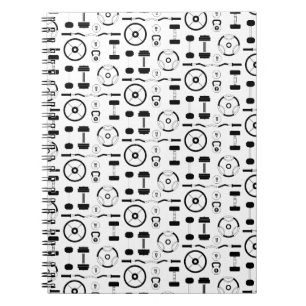 Minimalistische Schwarzgymnastikausrüstung Notizblock