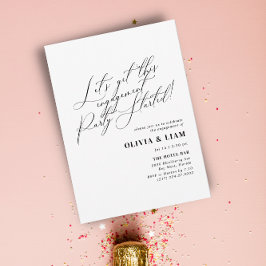 Minimalistische Schwarzkalligraphie-Engagement-Par Einladung