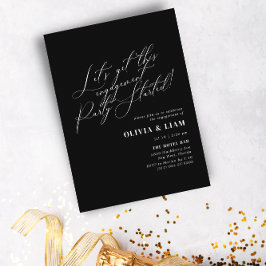 Minimalistische Schwarzkalligraphie-Engagement-Par Einladung