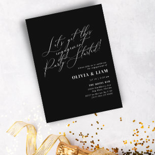Minimalistische Schwarzkalligraphie-Engagement-Par Einladung
