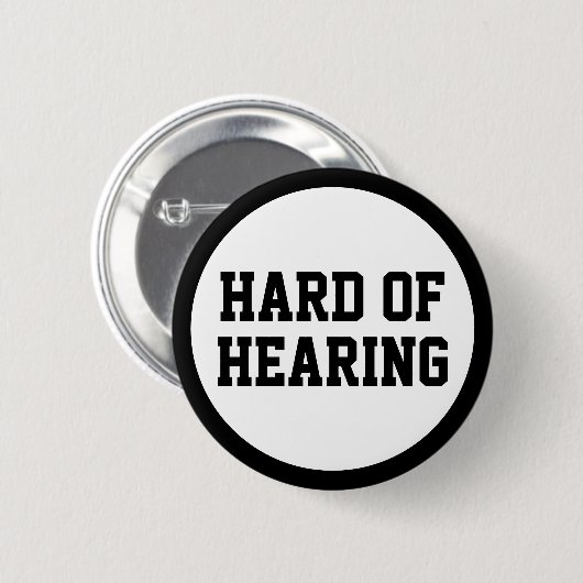 Minimalistische Schwarztaubheit ist schwer zu höre Button (Vorne & Hinten)