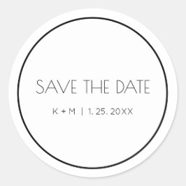 Minimalistische Schwarztypografie Runder Aufkleber