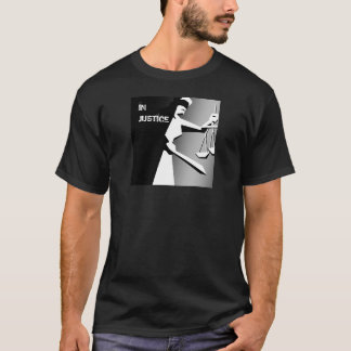 Minimalistische Schwarzweiss-Gerechtigkeit T-Shirt
