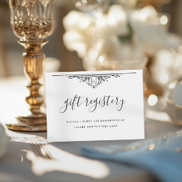 Minimalistische Schwarzweiß-Gift-Registrierung Begleitkarte