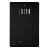 Minimalistische Schwarzweiß-Moderne EMPIRE Schrift Mini Klemmbrett (Rückseite)