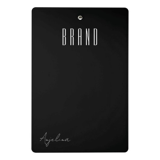 Minimalistische Schwarzweiß-Moderne EMPIRE Schrift Mini Klemmbrett (Rückseite)