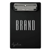 Minimalistische Schwarzweiß-Moderne EMPIRE Schrift Mini Klemmbrett (Vorderseite)