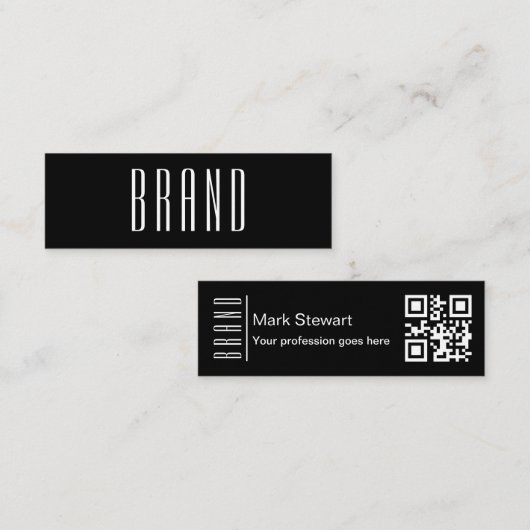 Minimalistische Schwarzweiß-Moderne EMPIRE Schrift Mini Visitenkarte (Vorne/Hinten)