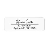 Minimalistische Schwarzweiß-Rücksendeadressen-Aufk (Vorne)