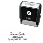 Minimalistische Schwarzweiß-Rücksendeadressen-Aufk Permastempel (Beispiel)